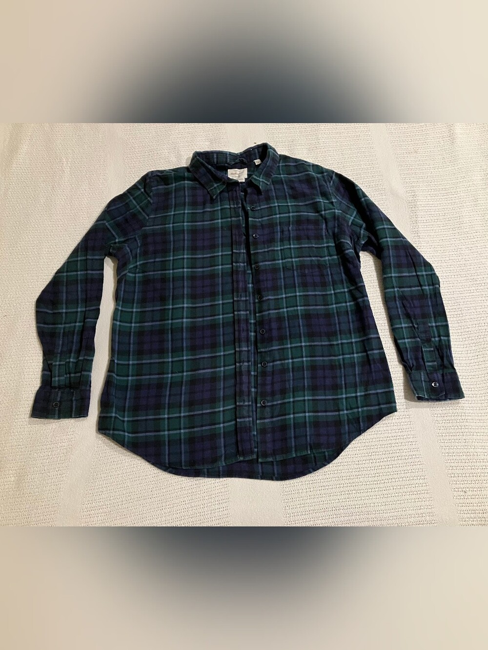 Weatherproof Green & Navy Plaid Button-Down Shirt